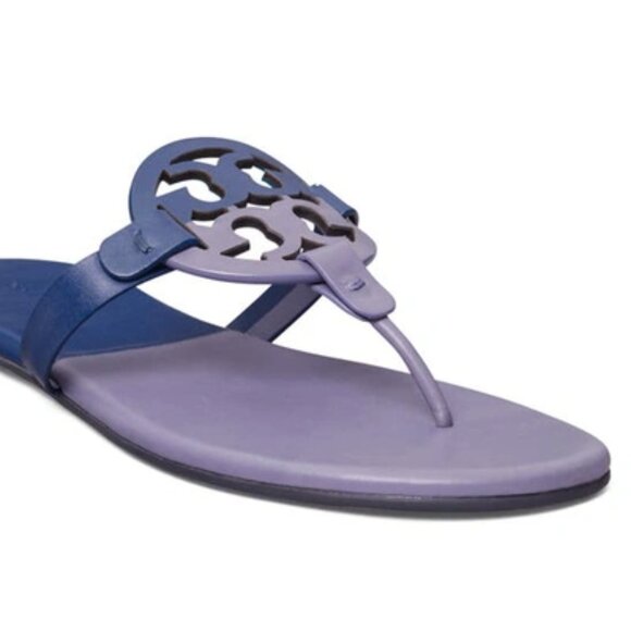 NEW  TORY BURCH Made In Brazil Miller Soft Leather Sandals Dark Lotus 1467mn - Picture 5 of 10